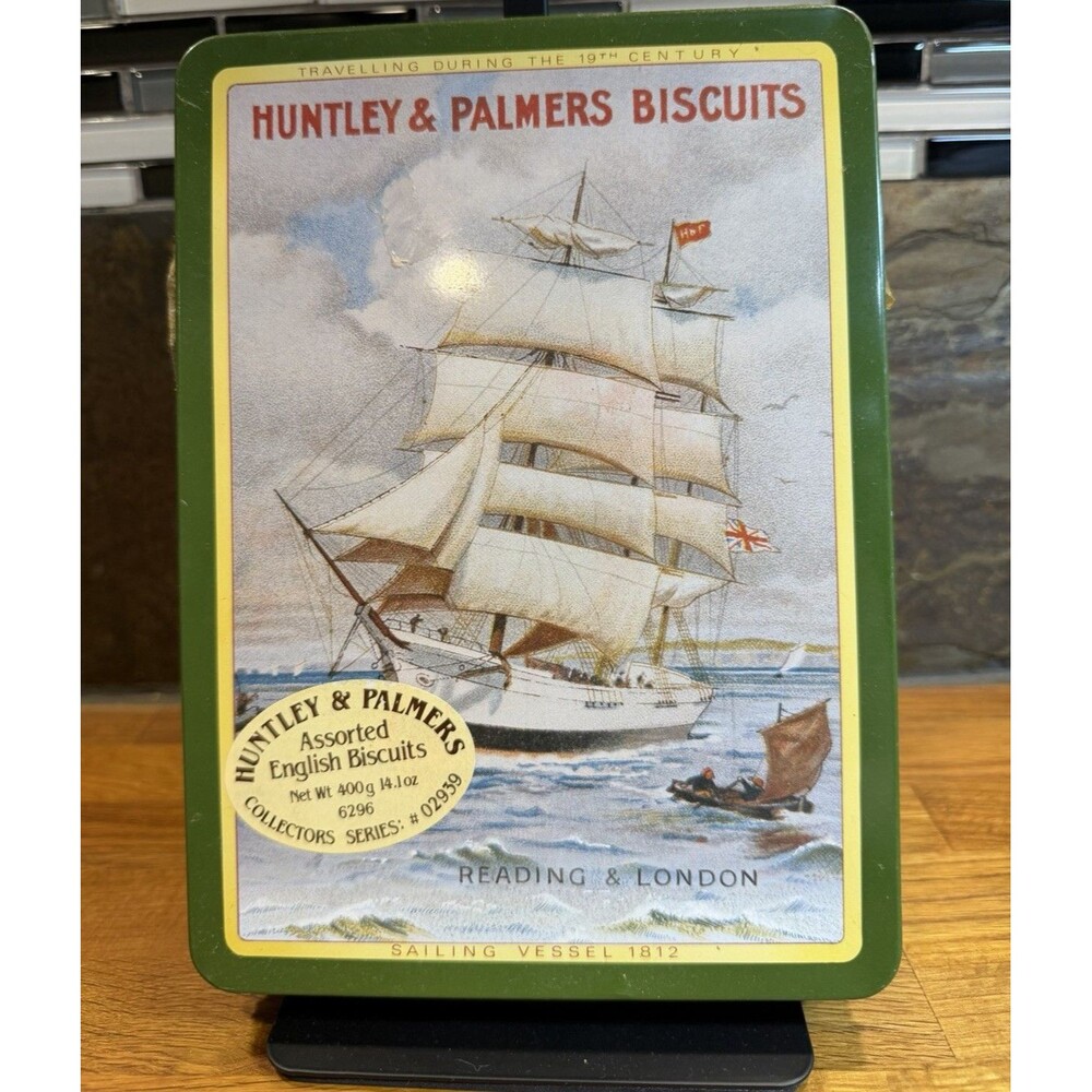 Vintage Huntley & Palmers "Sailing Vessel 1812" Assorted English Biscuits Tin